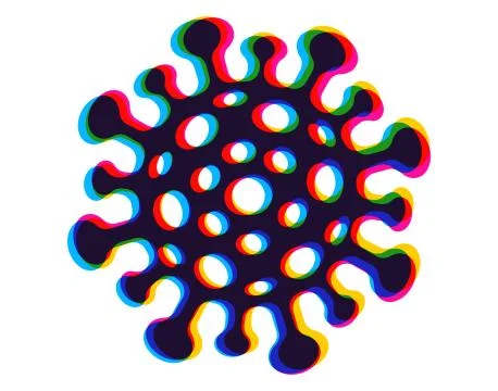 Vector icon of coronavirus in CMYK style Stock Illustration