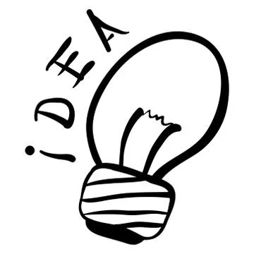 Vector icon - creative idea light bulb on white background Ilustração Stock