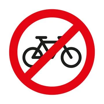 Vector icon of crossed red cirlce and bike Stock Illustration