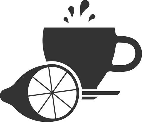 Vector icon of a cup of tea with a slice of lemon. Stock-Illustration
