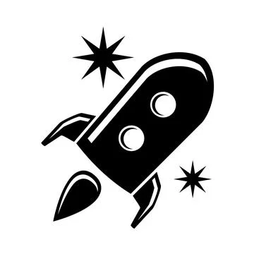 	 A vector icon depicting the flight of a rocket Stock Illustration
