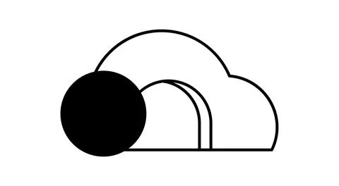 Vector icon depiction of empty tomb with the stone rolled away, Easter Stock Illustration