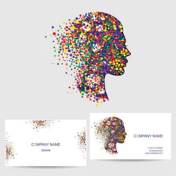 Vector icon design logo element with business card template Stock Illustration