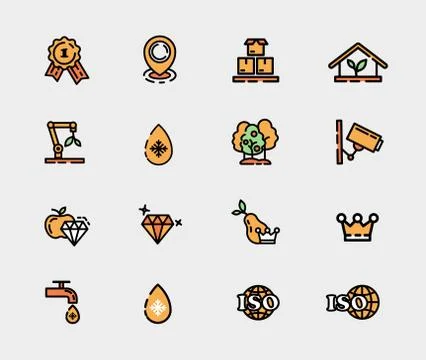 Vector icon design on the theme of ecology and organics. Linear illustrations Stock Illustration