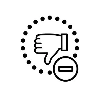Vector icon for disadvantage. Line vector disadvantage sign, symbol for web a Stock Illustration