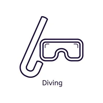 Vector icon of Diving mask on a white background. Stock Illustration