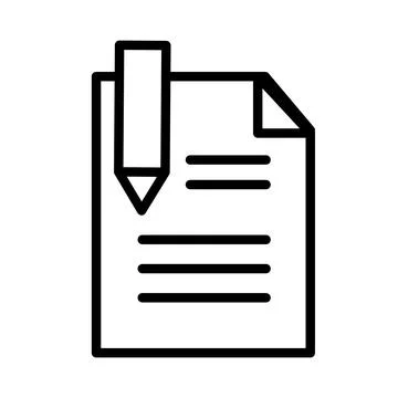 Vector icon document symbol and file paper with pen. Business office picrog.. 库存插图
