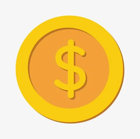 Vector icon of a dollar coin with rounded corners Stock Illustration