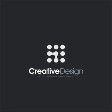 Vector Icon Dots Letter Icon Black and white Stock Illustration