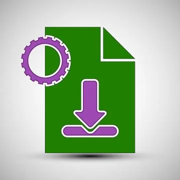 The vector icon with download symbol Stock Illustration