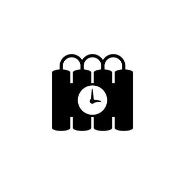 Vector icon of a dynamite bomb with a ticking timer Illustrazione stock