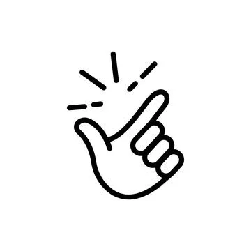 Vector icon for easy. Finger snapping line sign - vector illustration Stock Illustration