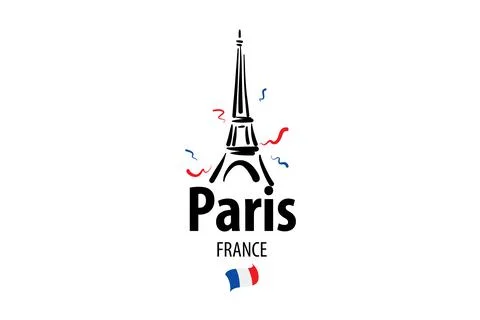 Vector icon of the Eiffel Tower in Paris drawn by hand Stock Illustration