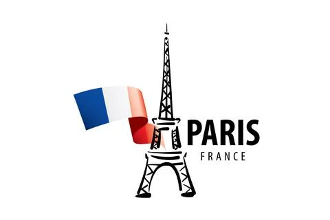 Vector icon of the Eiffel Tower in Paris drawn by hand Illustrazione stock