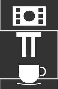 Vector icon of an electric coffee maker with a coffee mug. Stock Illustration