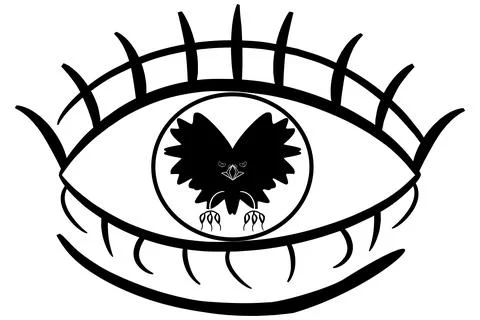 Vector icon of eye and eagle inside Stock Illustration