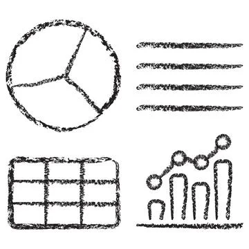 Vector icon featuring diverse data visualization elements Illustrazione stock