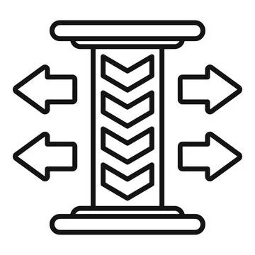 A vector icon featuring a signpost with expanding arrows Illustrazione stock