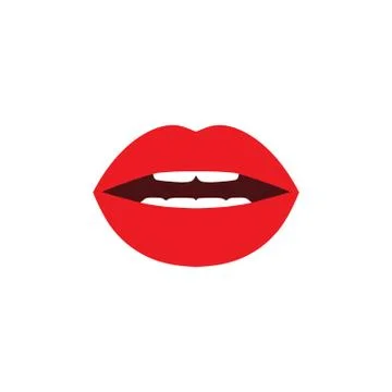 Vector icon of female open lips Stock Illustration