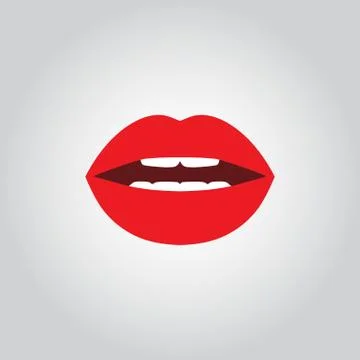 Vector icon of female open lips Stock Illustration