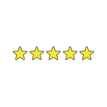Vector icon of five stars. Stock Illustration