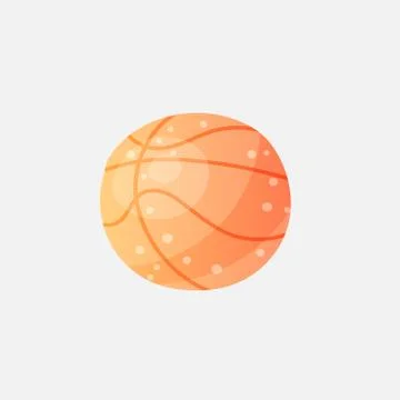 Vector icon, flat colored illustration of basketball ball, isolated on light Stock Illustration