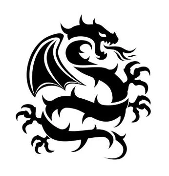 Vector icon of flying dragon Stock Illustration