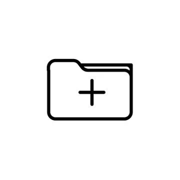 Vector Icon of Folder. Add Folder Icon. Expand Folder Icon. Add New folder Ic Stock Illustration