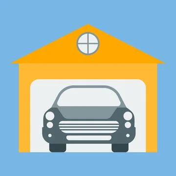 Vector icon of garage, parking. Stock Illustration