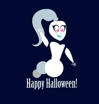 Vector icon Girl Ghost Stock Illustration