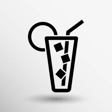Vector icon of glass with a cocktail Stock Illustration