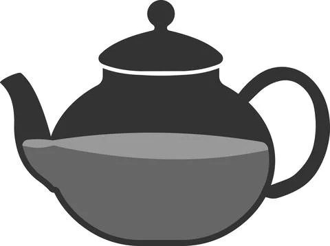 Vector icon of a glass teapot for making tea. Stock Illustration