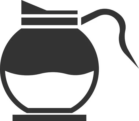 Vector icon of a glass teapot for making tea. Stock Illustration