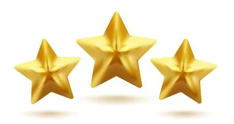 Vector icon of golden star in realistic 3D style. Achievements for games or.. Stock Illustration
