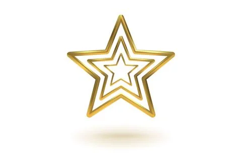 Vector icon of golden star on white background. Achievements for games or c.. Stock Illustration