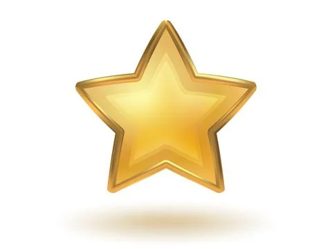 Vector icon of golden star on white background. Achievements for games or c.. Stock-Illustration