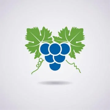 Vector icon of grapes Stock Illustration