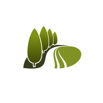 Vector icon of green trees garden or nature park Ilustração Stock