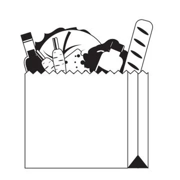 Vector icon of grocery bag Stock Illustration