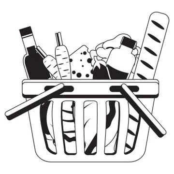 Vector icon of grocery cart Stock Illustration