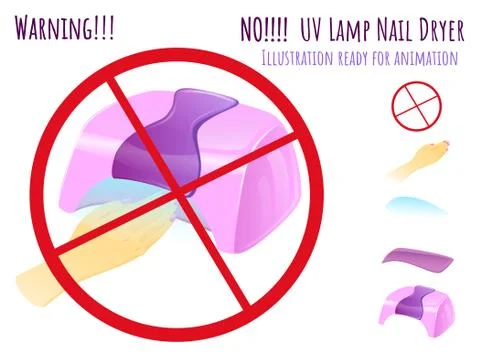 Vector icon hand and uv light machine ready for animation Warning - No uv lam Stock Illustration