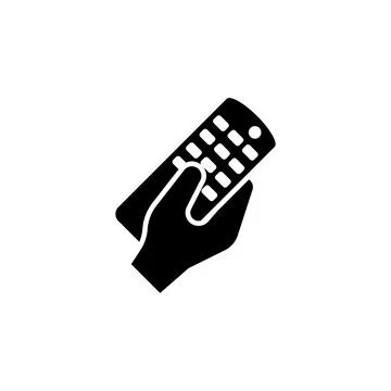 Vector icon of a hand gripping a remote control for intuitive digital interac Stock Illustration