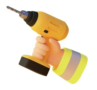 Vector icon. Hand holding a drill icon Stock Illustration