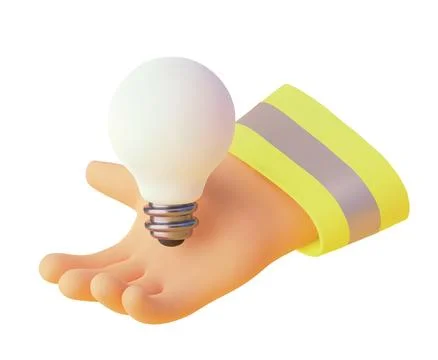 Vector icon. Hand holding lightbulb Stock Illustration