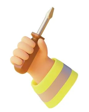 Vector icon. Hand holding screwdriver Stock Illustration