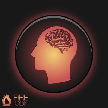 Vector icon head think silhoutte vector man and his mind about brain.  mind a Stock Illustration