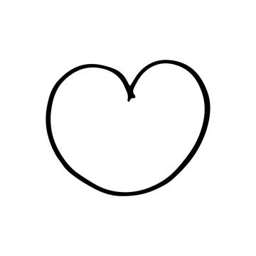 Vector icon of heart drawn in one line. Illustration for valentine's day. Stock Illustration