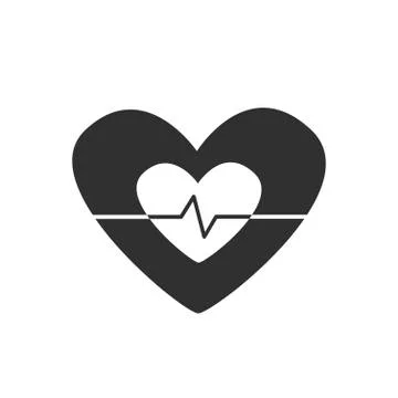 Vector icon heart pulsates Stock Illustration