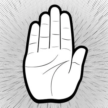 Vector icon of human palm Stock Illustration