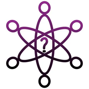 Vector icon of human silhouettes arranged in a circle forming an atom shape 스톡 일러스트